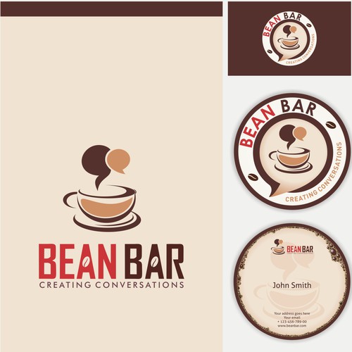 logo and business card for Bean Bar