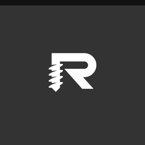 letter R + Screw Logo concept