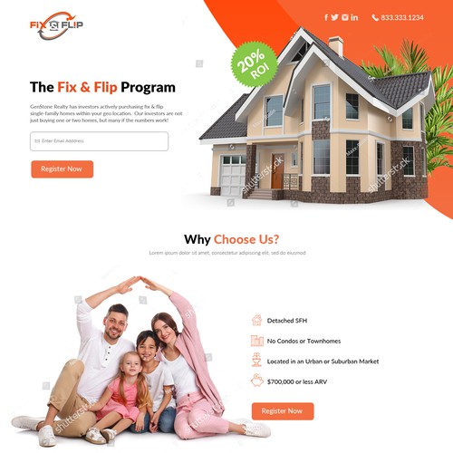 Landing Page for our new "Fix & Flip" Program