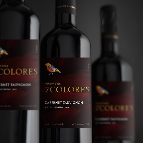 7 Colores Wine Label Design