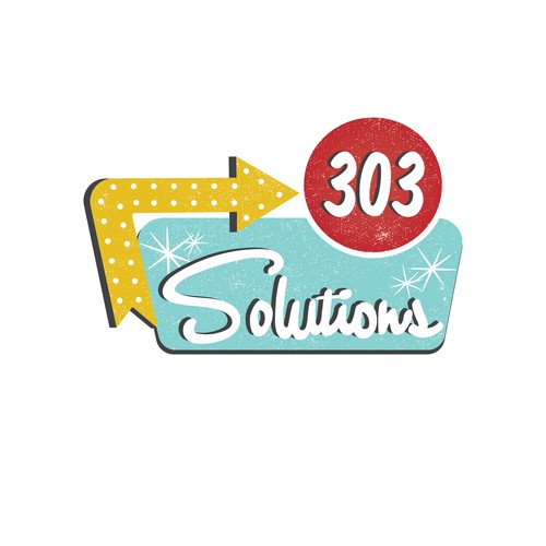 Midcentury Modern/Vintage logo for 303 Solutions