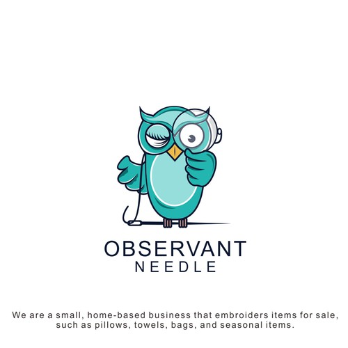 Design a playful logo for Observant Needle, an embroidery business