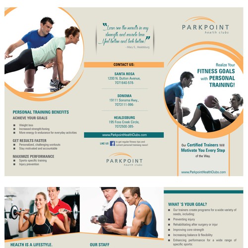 Create a motivating Personal Training brochure to help individuals reach health and fitness goals