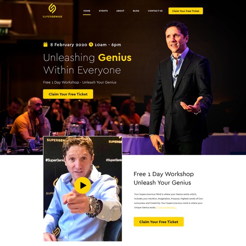 Motivational speaker web page design