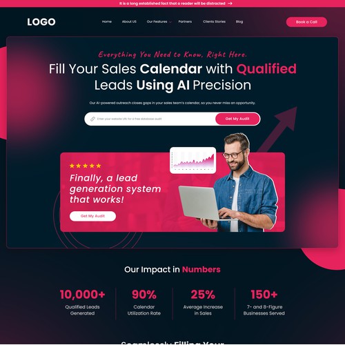 AI Sales Automation & Lead Generation SaaS Landing Page UI/UX