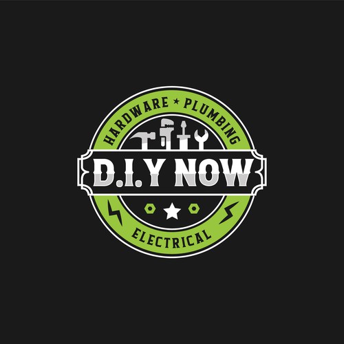 Modern retro style DIY NOW logo design 