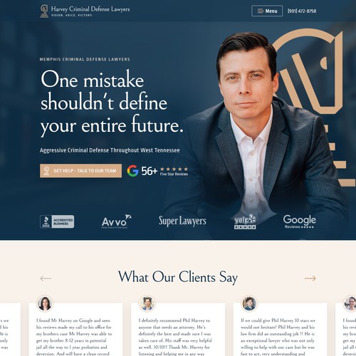 Standout Website for Criminal Defense Lawyer / Law Firm