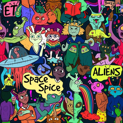 Seamless pattern - alien diversity