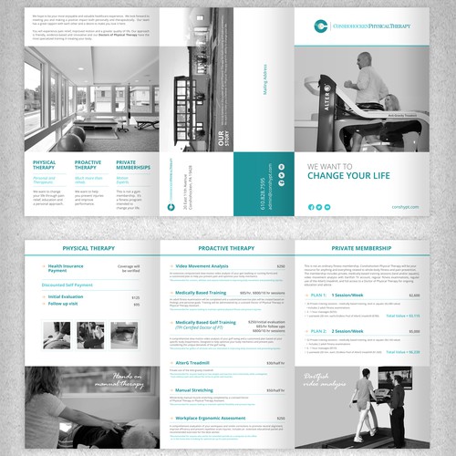 Clean and Simple Brochure for Conshohocken Physical Therapy - State of the Art Physical Therapy Facility