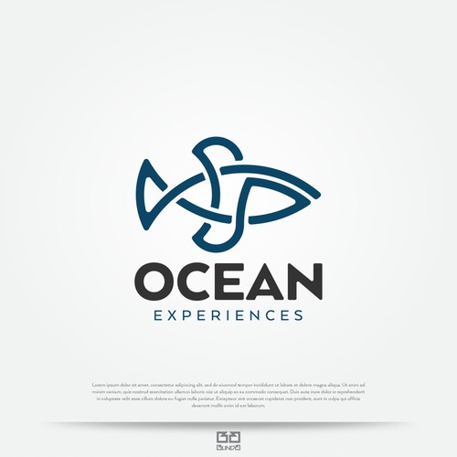 Bold logo with fish as a main theme.