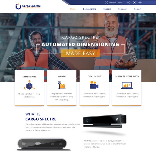 Winner contest homepage for Cargo Spectre