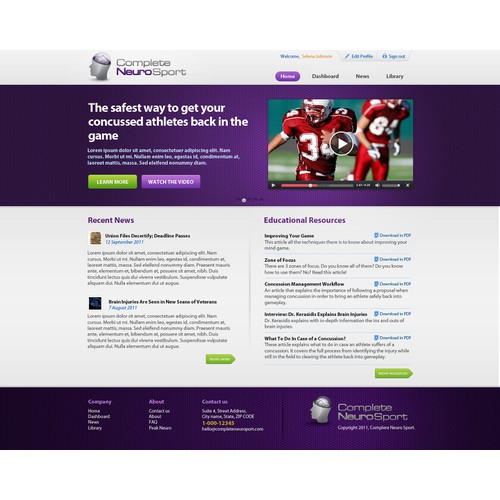 Help Complete Neuro Sport with a new website design