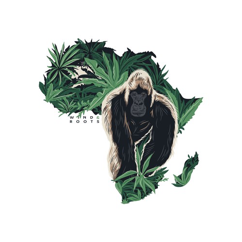 African themed illustration of a Gorilla