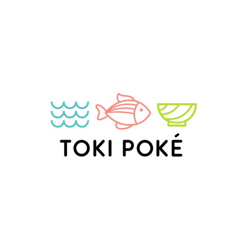 a tasty logo for a poké bowl concept fast-casual restaurant