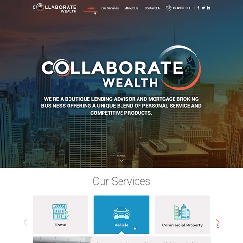 Website Design Concept for Collaborate Wealth