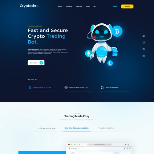 Crypto Trading Bot Webdesign