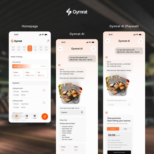 AI Gym Nutrition Tracker Mobile App
