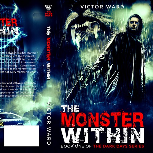 Book Cover for Dark Days: The Monster Within. Paranormal police novel.