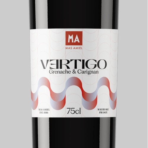 Mas Amiel — Design d'Étiquette Premium « Vertigo »