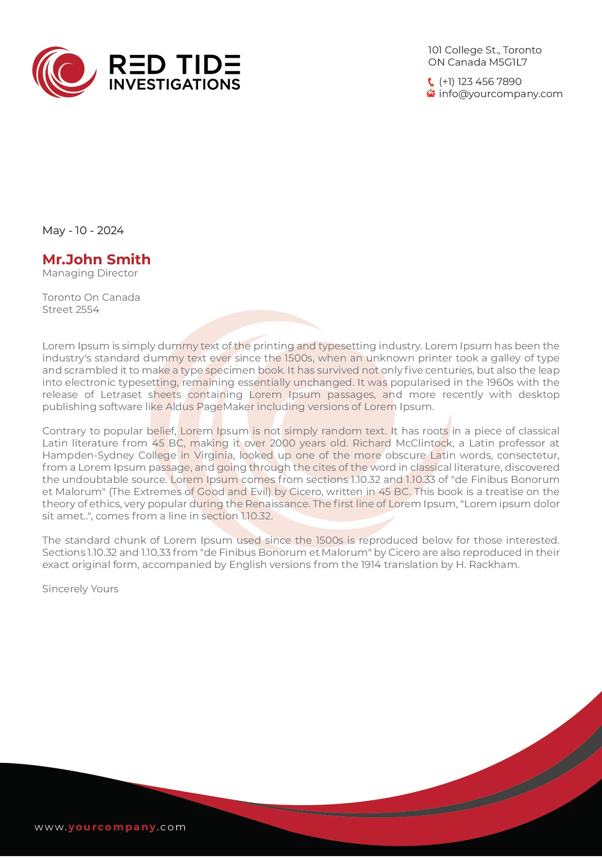 Professional Looking Private Investigation Agency Letterhead