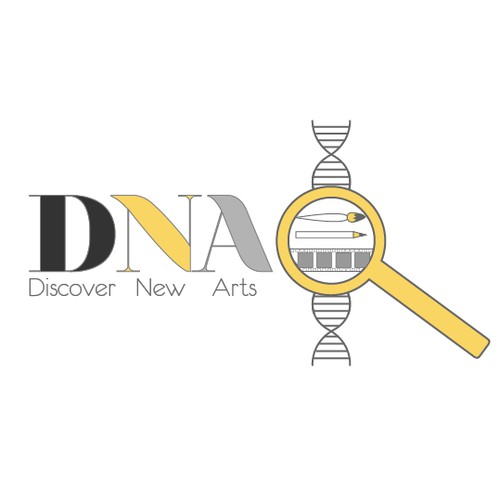 interesting logo concept for the brand "Discover New Arts"
