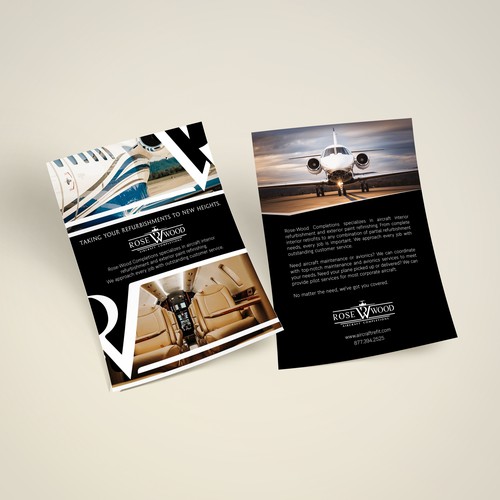 Brochure/flyer for aircraft completion company