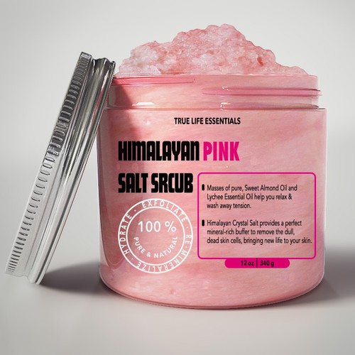 Bottle and label designed for Himalayan Salt Scrub