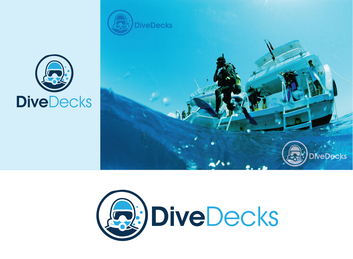 设计一个标志DiveDecks——你会发现你的下一个潜水之旅!