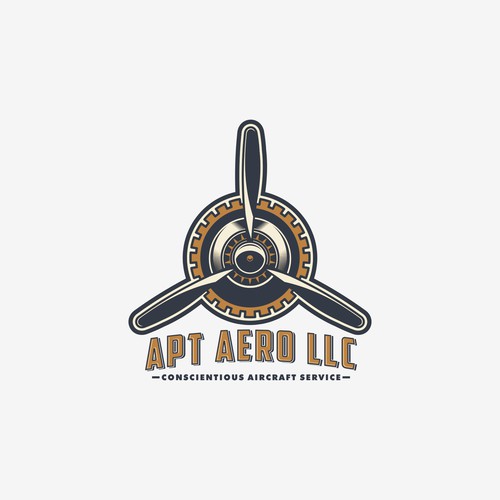 A classic themed logo for aircraft service.