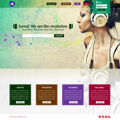 Music Website Landing Page