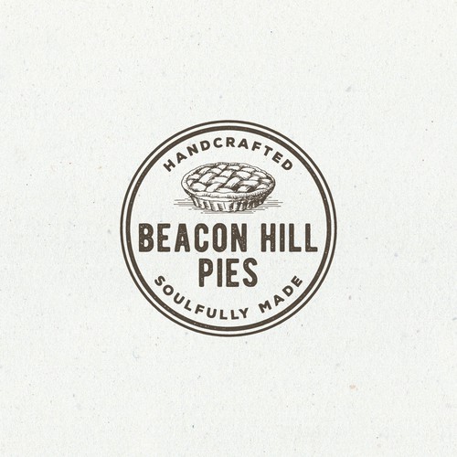 Hand drawn logo design for Beacon Hill Pies