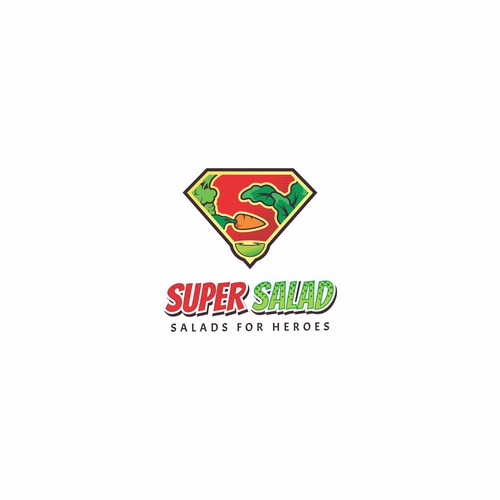 Superhero Themed Logo for Super Salad