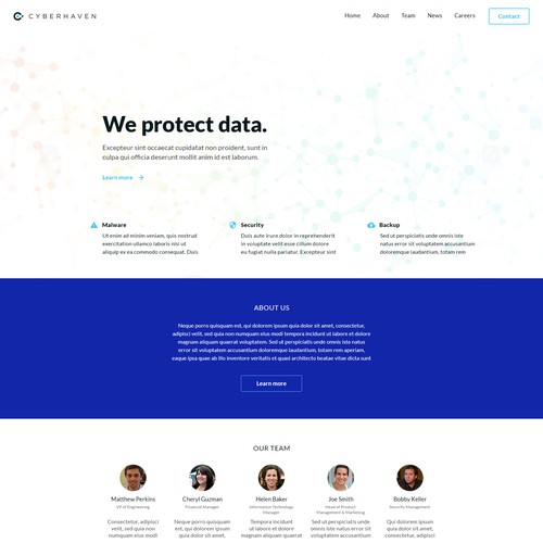 Cybersecurity Landing Page