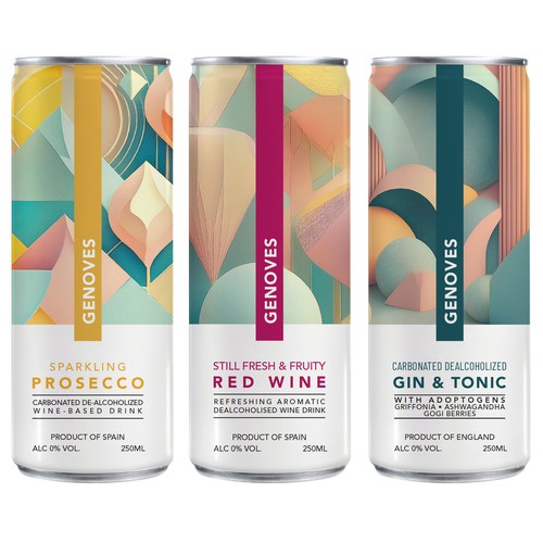 Labels for wine drinks in a can