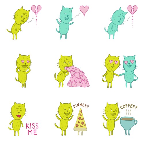 Cat Stickers! Set of 20