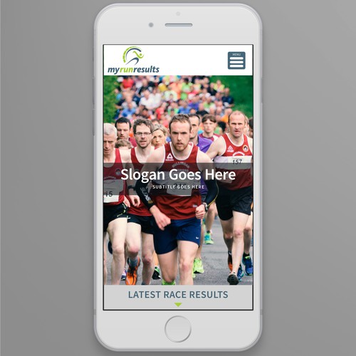 Run results mobile website design