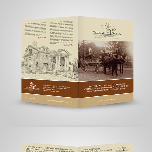 Create an professional, engaging brochure for our funeral home about managing grief.