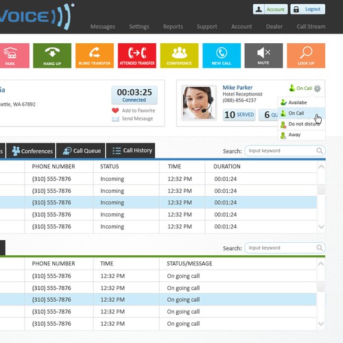 Web-based Phone Operator Console for Hosted Telephony company