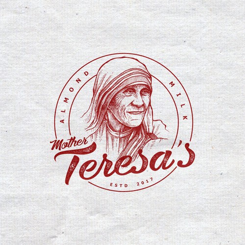 Classy iconic logo for Mother Teresa's Almont Milk
