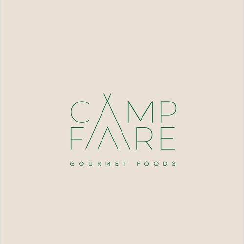 Minimal logo for a gourmet line of camping meals