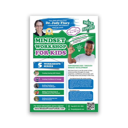 Flyer for New Children's Mindset Development Online Workshops