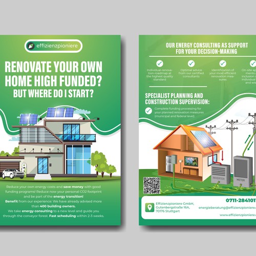 Energy consulting company flyer design.