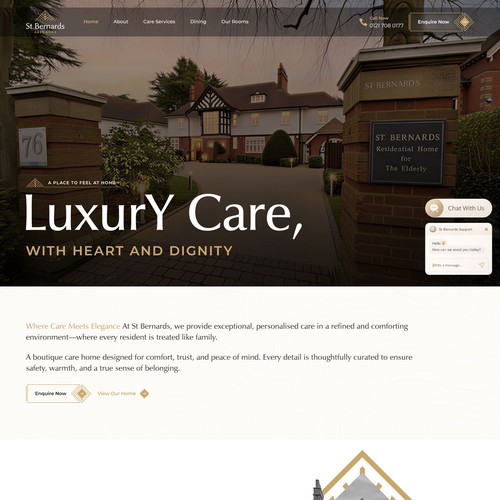 St Bernards Care Home Website Design