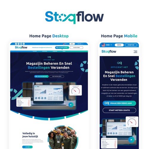 Stoqflow: Modern Logistics & Supply Chain SaaS Landing Page