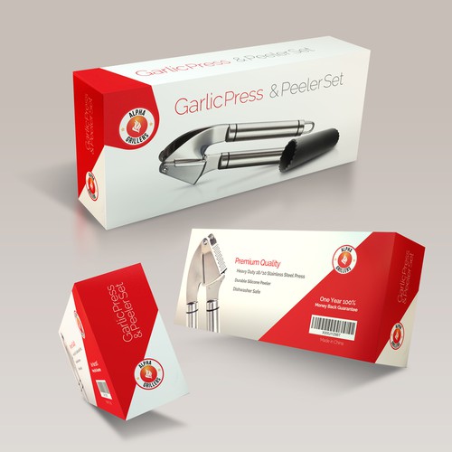 Create a winning packaging design for a luxury garlic press