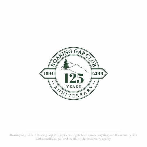 Classic circle logo for Roaring Gap Club 125th Anniversary