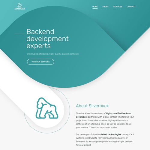 Modern design for a backend development company