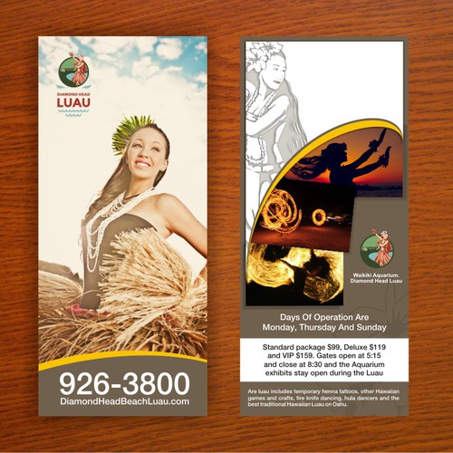 Create the brochure for Hawaii's newest amd hottest Luau