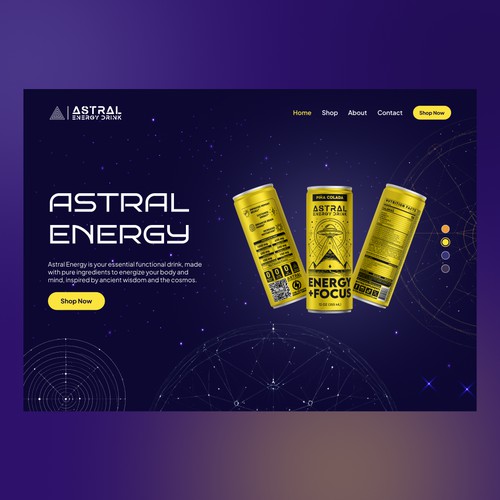 Astral Energy Drink - Shopify Hero Banner