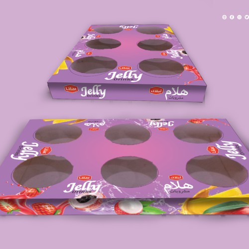 Lilac Jelly Drinks Cup Tray Box Design